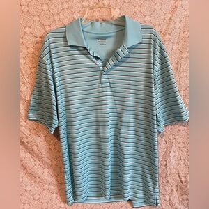 Roundtree & Yorke Light Blue Striped Polo Shirt